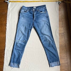 Citizens of Humanity distressed Liya high rise classic fit cropped Jean